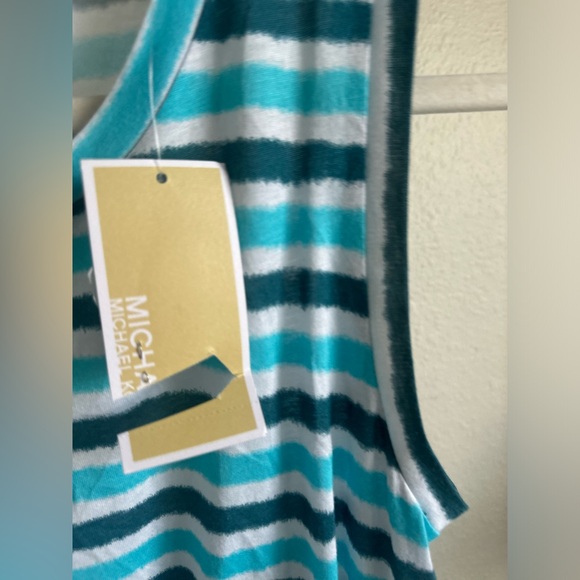 Michael Michael KORS Teal, Turquoise and White Striped Dress. - Picture 7 of 10